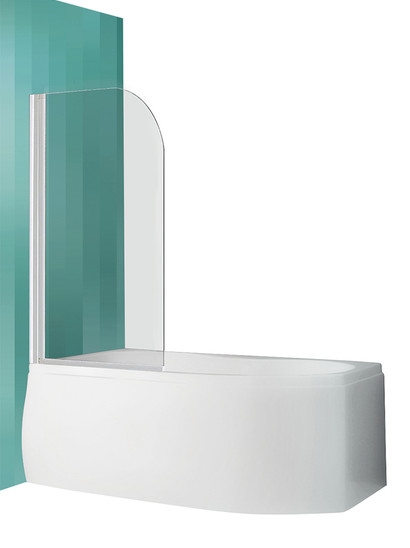 dušas siena vannai Screen Pro, 810 mm, h=1400, balts/caurspīdīgs stikls